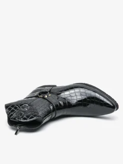 Bottes de cowboy à imprimé crocodile pour hommes bottes courtes à bout pointu et à talon bas