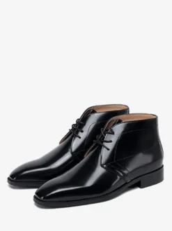 Bottes de travail Martin pour hommes en cuir de vachette classique marron café Bottines