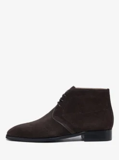 Bottes de travail Martin pour hommes en cuir de vachette classique marron café Bottines