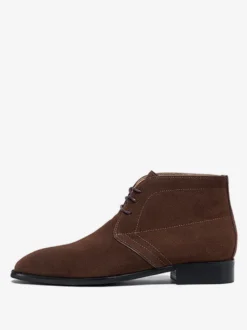 Bottes de travail Martin pour hommes en cuir de vachette classique marron café Bottines