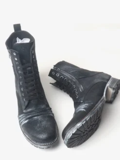 Bottes de travail Martin pour hommes en cuir de vachette Bottines courtes classiques noires