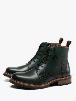 Bottes de travail Martin pour hommes Bottines classiques noires en cuir de vache