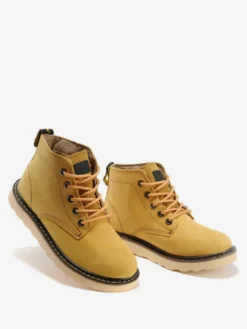 Bottes de travail pour hommes en cuir de vachette bottines courtes classiques jaunes