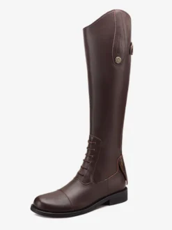 Bottes d'équitation noires pour femmes bottes mi-mollet plates à bout rond