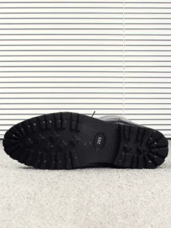 Bottes d'équitation pour hommes noires à bout rond et à lacets montantes jusqu'aux genoux