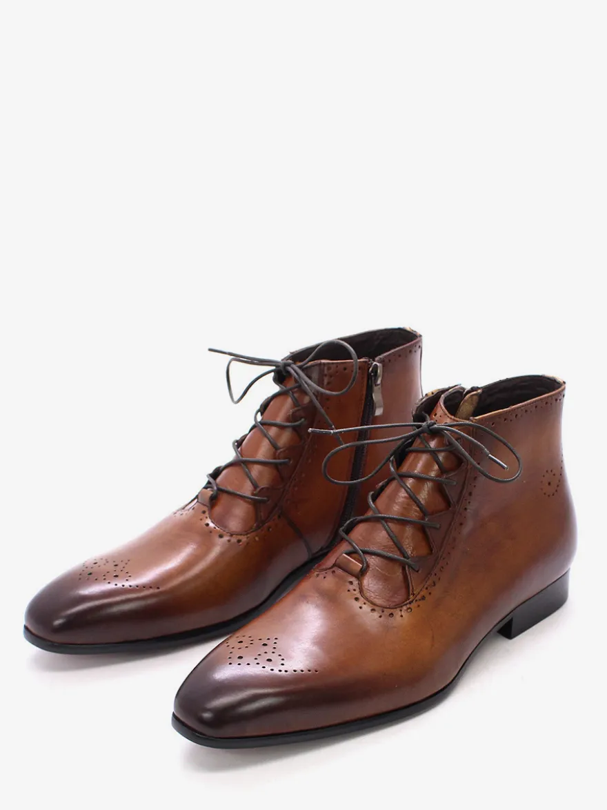Bottes habillées pour hommes bottines en cuir véritable faites à la main