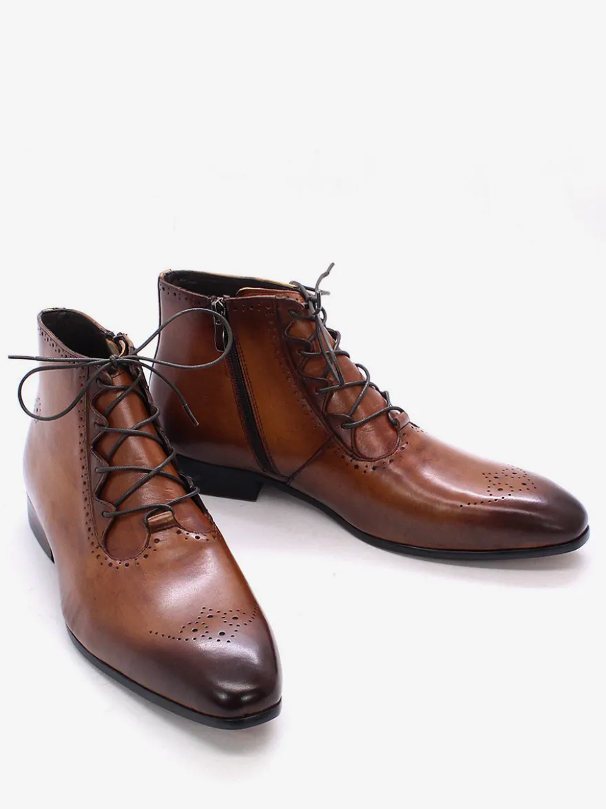 Bottes habillées pour hommes bottines en cuir véritable faites à la main