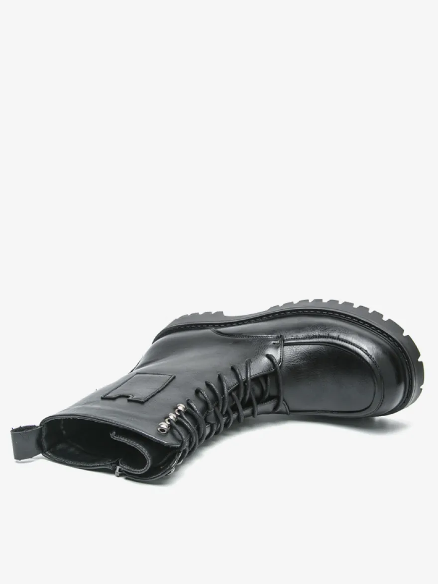 Bottes habillées pour hommes bout arrondi semelle épaisse lacets bottes courtes formelles