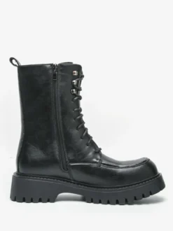 Bottes habillées pour hommes bout arrondi semelle épaisse lacets bottes courtes formelles
