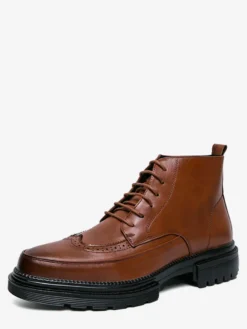 Bottes habillées pour hommes bottines Derby à bout golf bout rond et semelle épaisse