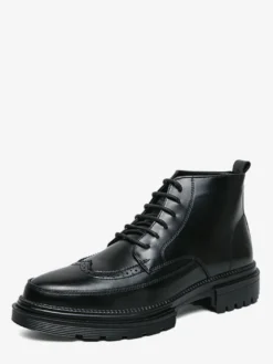 Bottes habillées pour hommes bottines Derby à bout golf bout rond et semelle épaisse