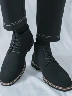 Bottes habillées pour hommes bottines à lacets en cuir suédé