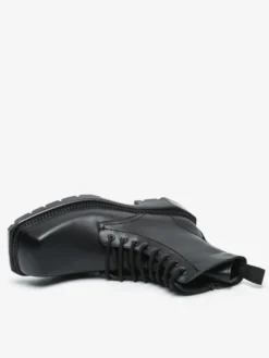 Bottes habillées rigides à bout carré pour homme chaussures habillées en cuir à lacets avec semelle épaisse
