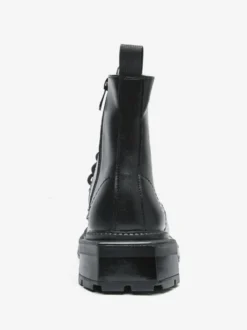 Bottes habillées rigides à bout carré pour homme chaussures habillées en cuir à lacets avec semelle épaisse
