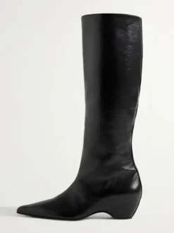 Bottes hautes pour femmes bottes à talons compensés et bout pointu