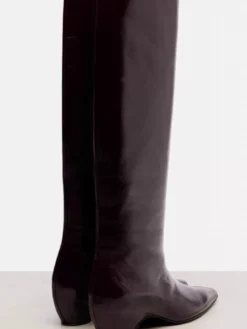 Bottes hautes pour femmes bottes à talons compensés et bout pointu