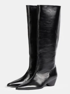 Bottes hautes pour femmes bottes à talons compensés et bout pointu