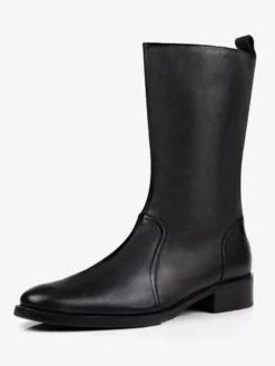 Bottes Hautes Pour Hommes En Cuir De Vachette Bottes De Travail Noires Chics