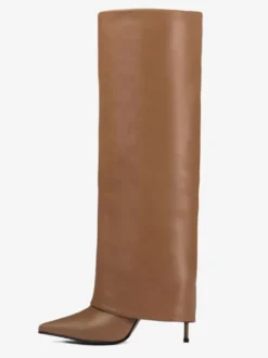Bottes hauteur genou repliées à bout pointu noires