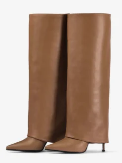 Bottes hauteur genou repliées à bout pointu noires