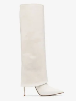 Bottes hauteur genou repliées à bout pointu noires