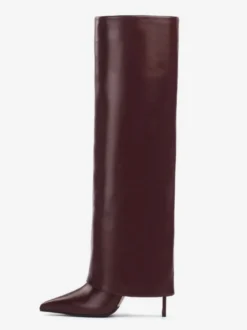 Bottes hauteur genou repliées à bout pointu noires