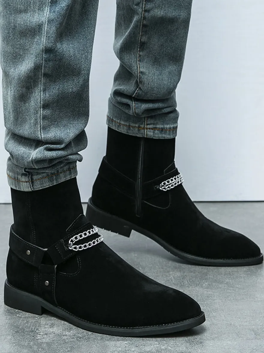 Bottes Homme Chukka Boots Cuir Daim Bout Rond