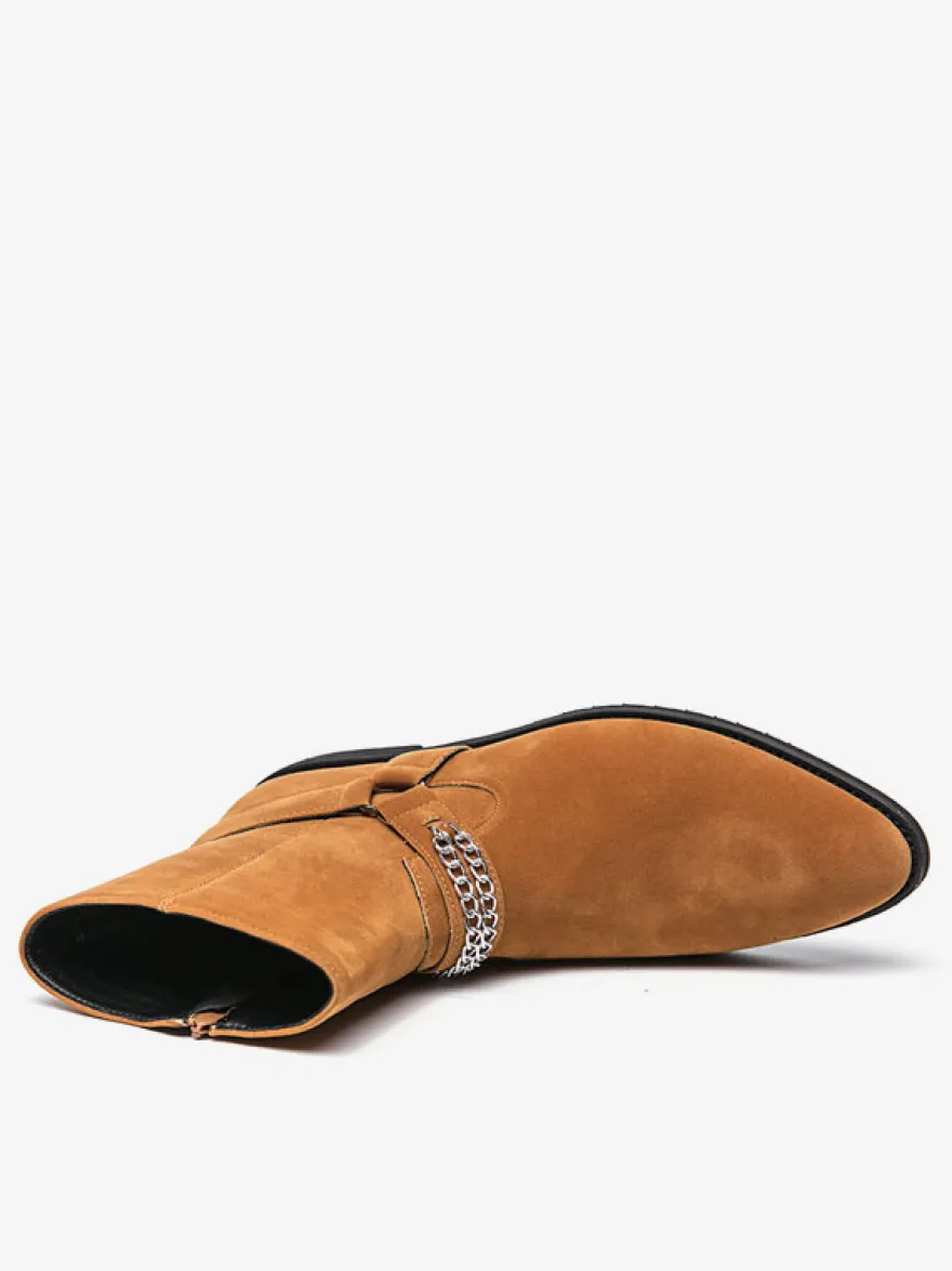 Bottes Homme Chukka Boots Cuir Daim Bout Rond