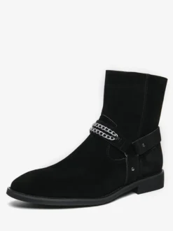 Bottes Homme Chukka Boots Cuir Daim Bout Rond