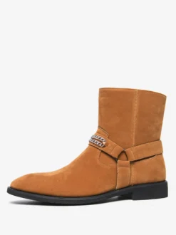 Bottes Homme Chukka Boots Cuir Daim Bout Rond