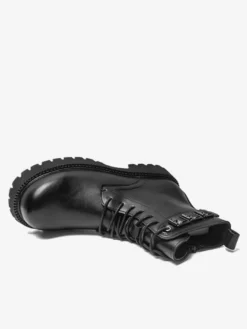 Bottes Martin noires pour hommes bottines à lacets à bout rond
