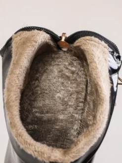 Bottes pour femmes Oragnge en cuir noir bout pointu bottines à talons épais