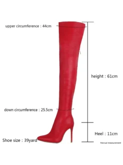 Bottes sexy au-dessus du genou bottes hautes noires à talons hauts