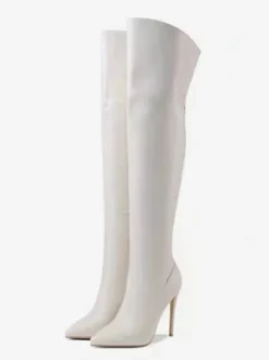 Bottes sexy au-dessus du genou bottes hautes noires à talons hauts