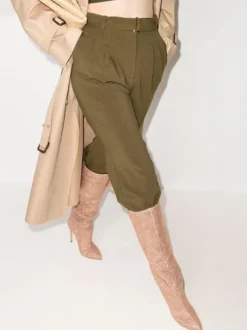 Bottes à Talons Hauts Femme en Cuir Synthétique avec Bout Rond en Paillettes Unicolore