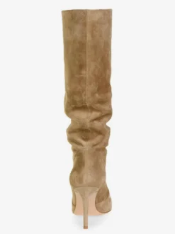 Bottes à Talons Hauts Femme en Cuir Synthétique avec Bout Rond Unicolore
