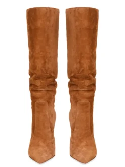 Bottes à Talons Hauts Femme en Cuir Synthétique avec Bout Rond Unicolore