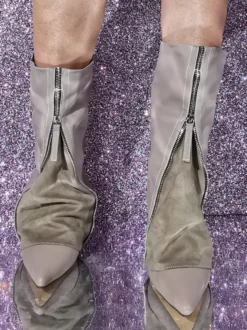 Bottes à volants femmes bottes à talons hauts avec fermeture éclair patchwork grande taille