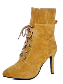 Bottine femme à bout pointu et talons aigus en nubuck unicolore Boots