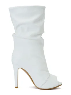 Bottines blanches Peep Toe Talon haut Sandale Booties US 5.5-12.5