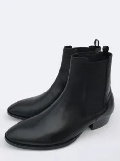 Bottines Chelsea décontractées à bout rond pour hommes