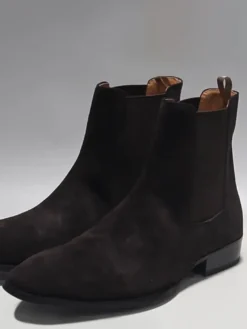 Bottines Chelsea en daim bottines à bout pointu et talon épais pour hommes