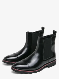 Bottines Chelsea montantes à bout pointu pour homme antidérapantes semelle épaisse courtes