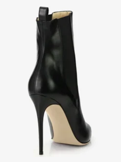 Bottines Chelsea noires à bout pointu et talons hauts pour femmes