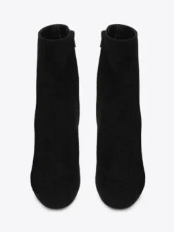 Bottines Chelsea noires femmes à bout pointu et à talons épais chaussures