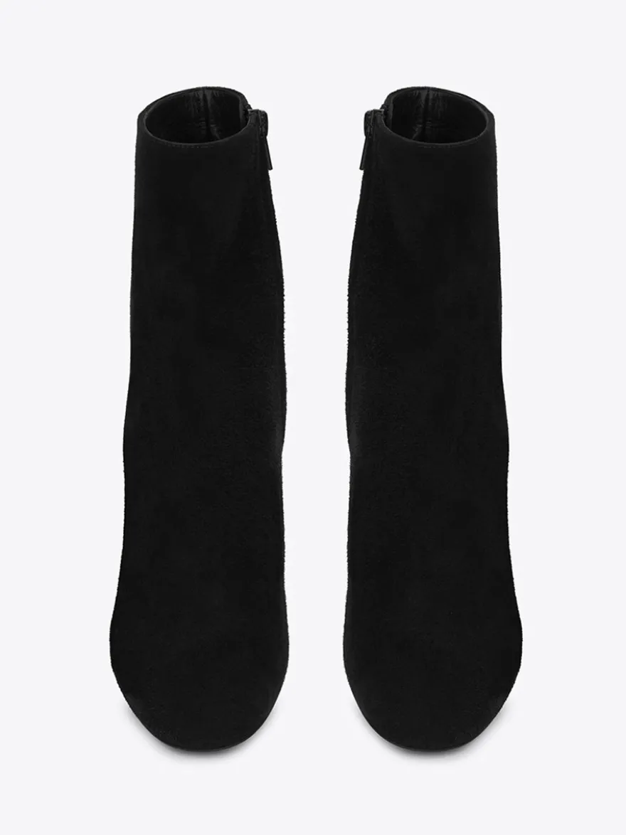 Bottines Chelsea noires femmes à bout pointu et à talons épais chaussures