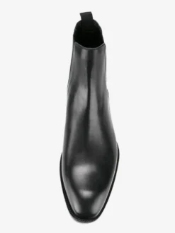 Bottines Chelsea noires pour homme bout rond à enfiler.