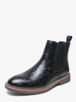 Bottines Chelsea pour homme bout rond motif pierre