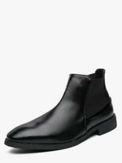 Bottines Chelsea pour homme bout pointu fines en cuir à talon bas