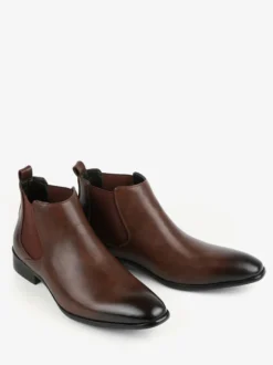 Bottines Chelsea pour homme bout carré à enfiler plates habillées à la cheville